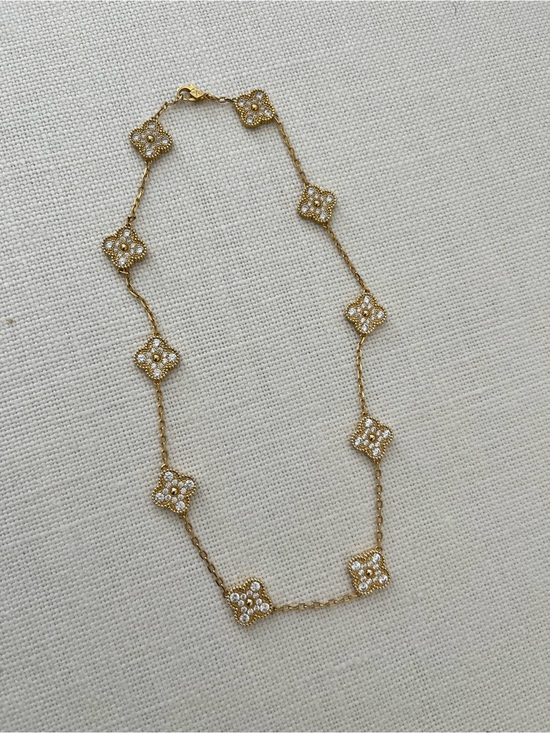 Jewelry - Alahambra Clover 10 Necklace with gold and pave Accents